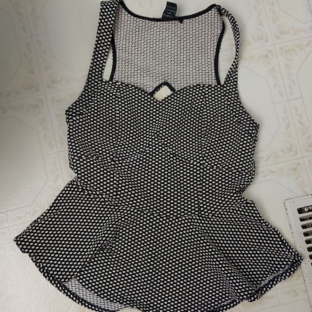 Seductions polka dot peplum top